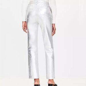 Loft Curvy High Rise Jeans - Silver Metallic Size: 33